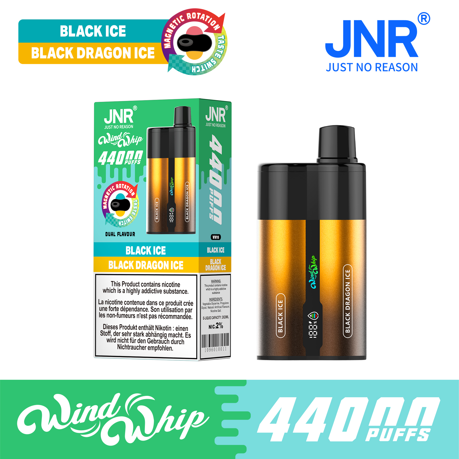 JNR WindWhip Black Ice and Black Dragon Ice flavors