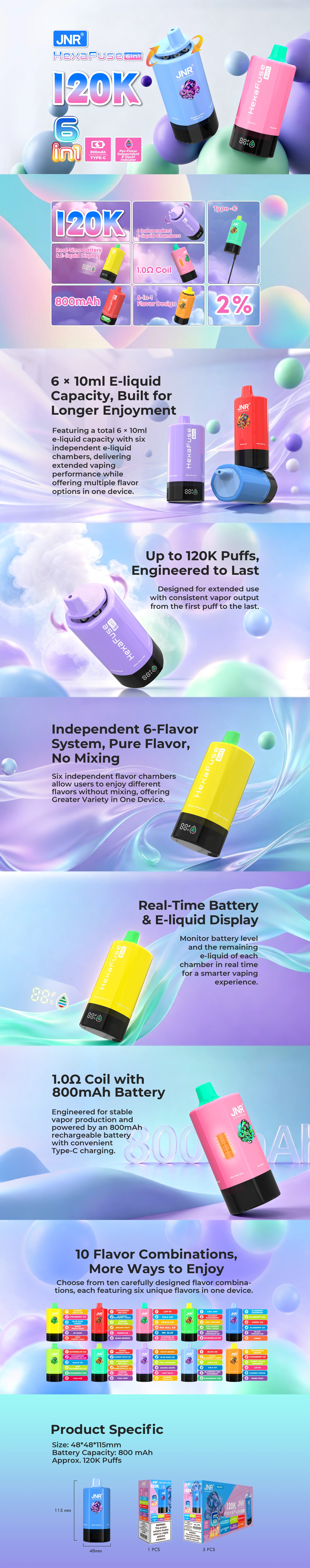 JNR HexaFuse 6 in 1 120K disposable vape (11)